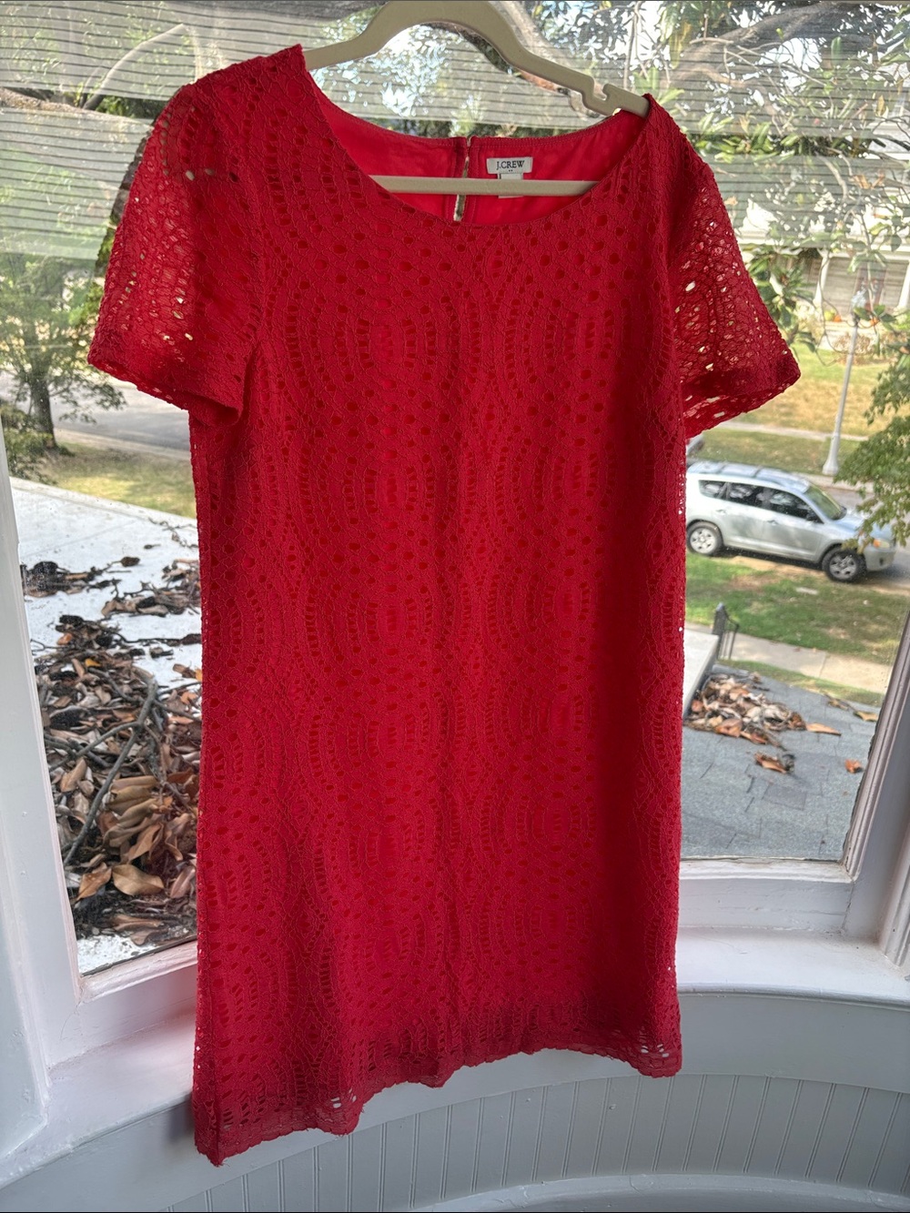 J. Crew Factory Bright Red Crochet Mini Dress-Size 6